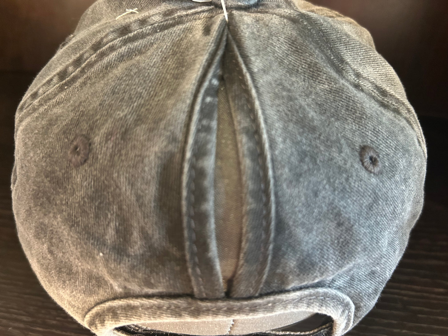 "MAMA Established" Rustic Patch on Adjustable Hat with Pony Tail Slot