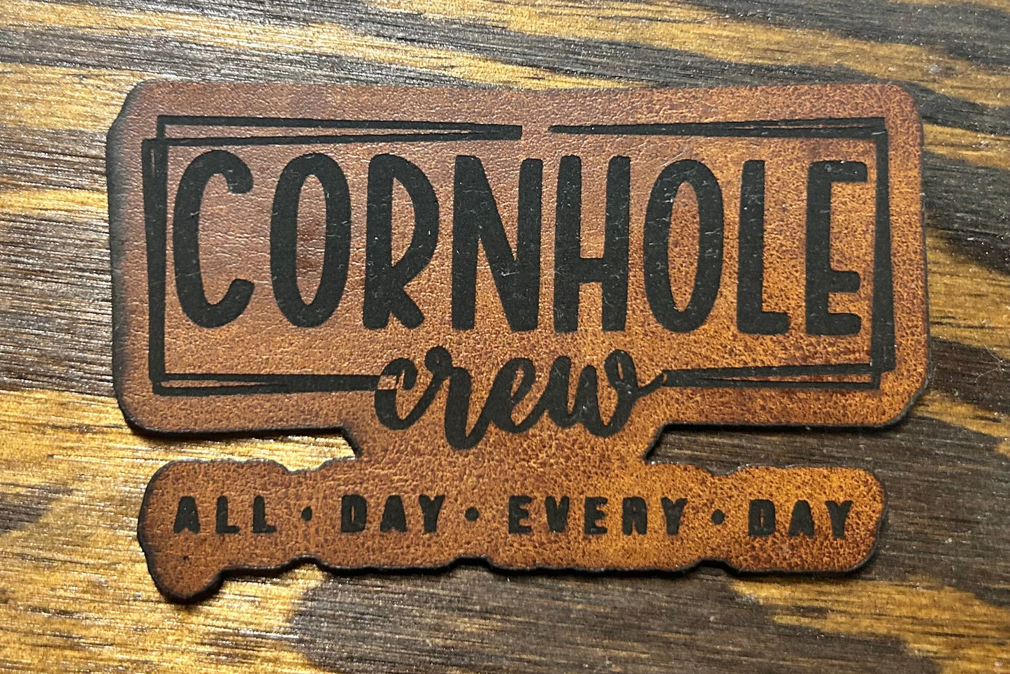 "It's Always Cornhole Season" Custom Patch on Black/Charcoal Trucker Hat