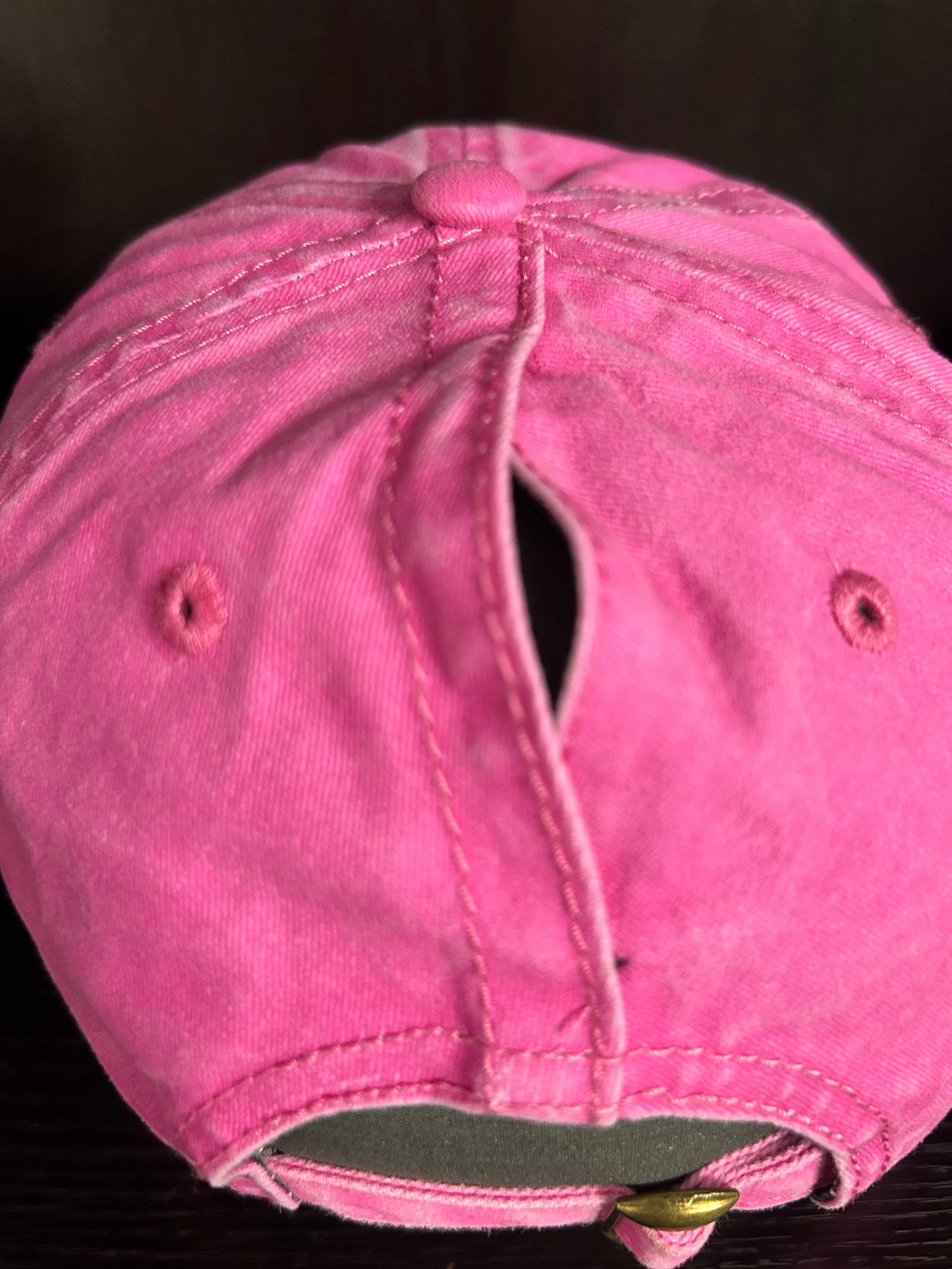 "Mama" Rustic Patch on Adjustable Hat with Pony Tail Slot