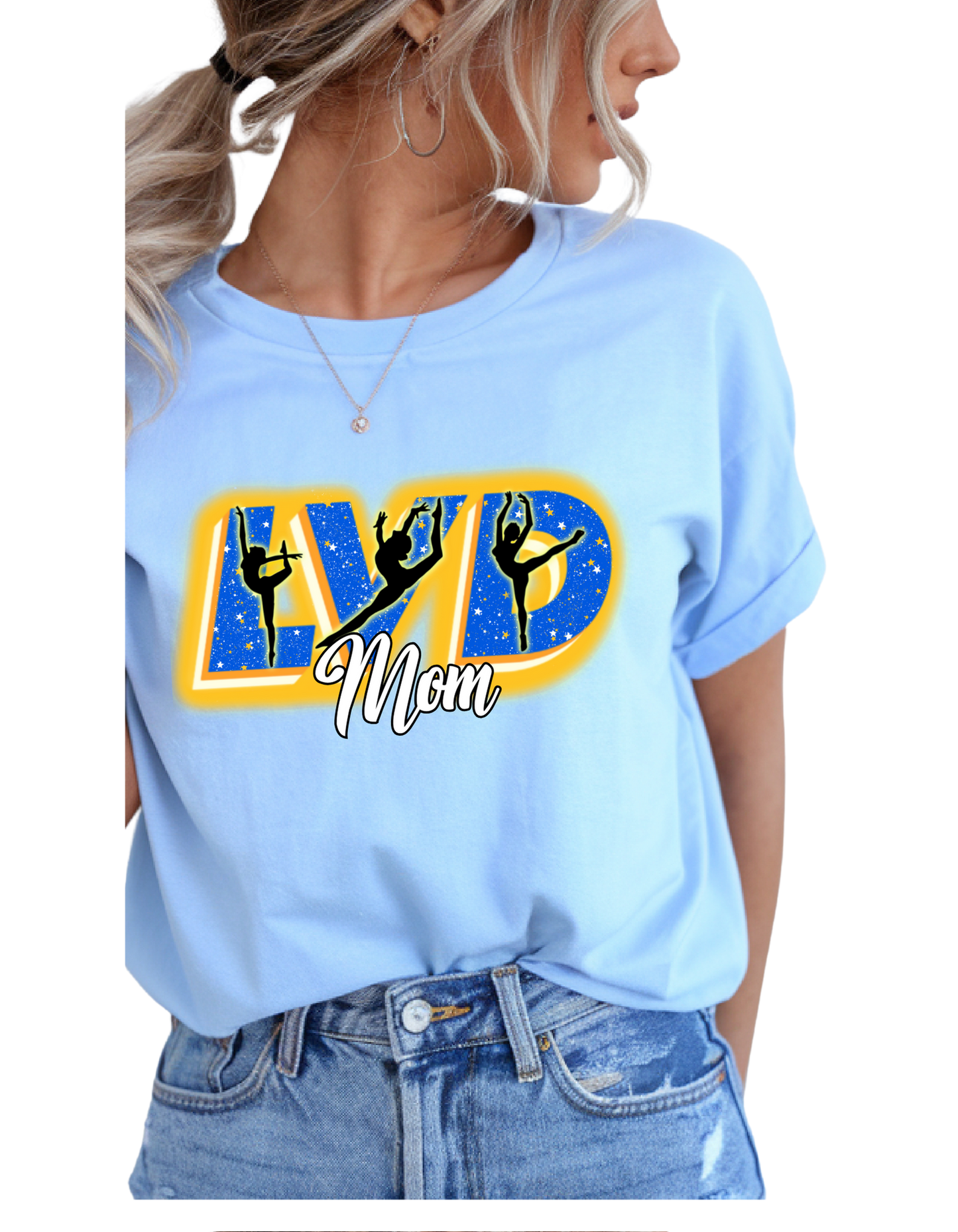 Lexington Varsity Dance Unisex T-Shirts with "LVD" Design options for FRONT.