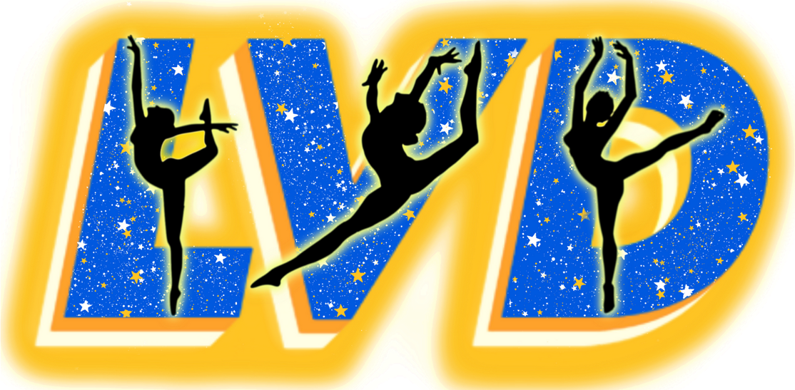 Lexington Varsity Dance Unisex T-Shirts with "LVD" Design options for FRONT.