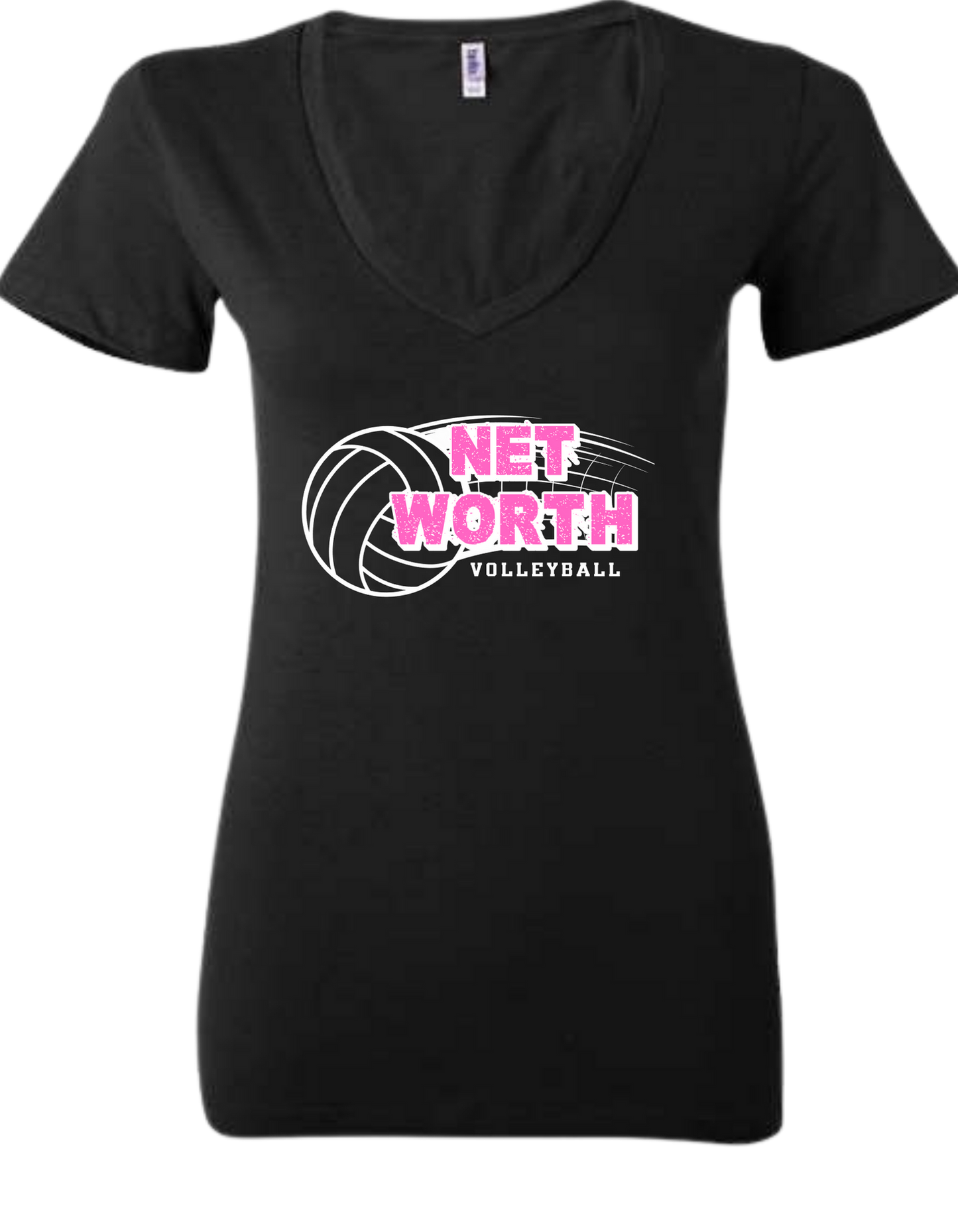 LCRAC Volleyball Team NET WORTH 12U Women's V-Neck