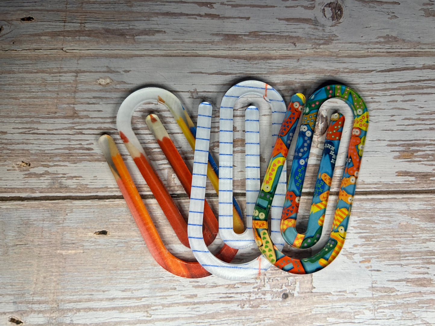 Personalized Teacher Acrylic Paperclip Bookmark - Pack of 3