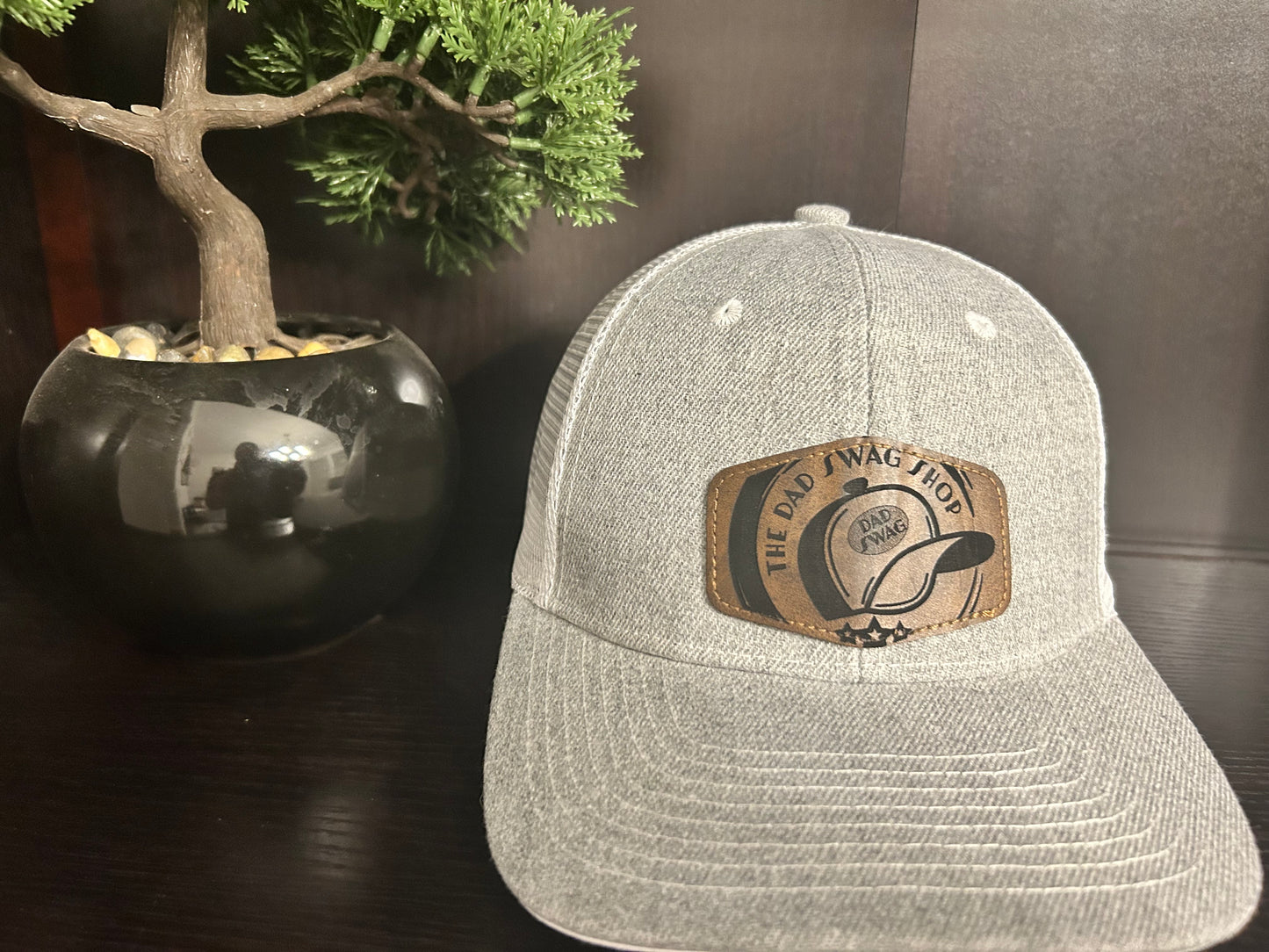 Add your Custom Logo to a Trucker Hat! Have the leather patch placed on a Richardson 112 Trucker Hat!