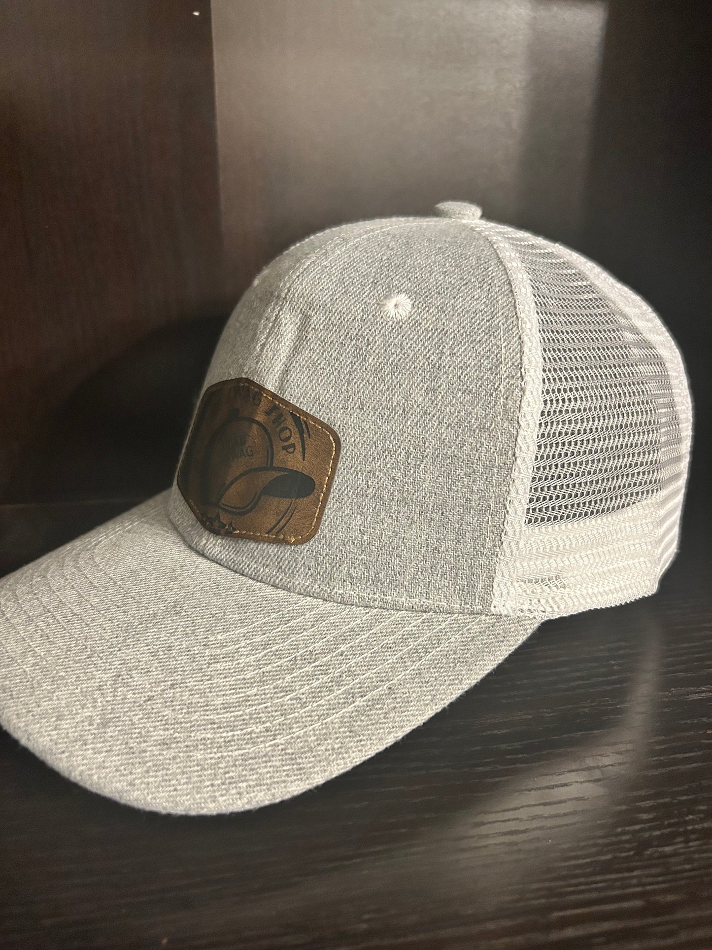 Add your Custom Logo to a Trucker Hat! Have the leather patch placed on a Richardson 112 Trucker Hat!