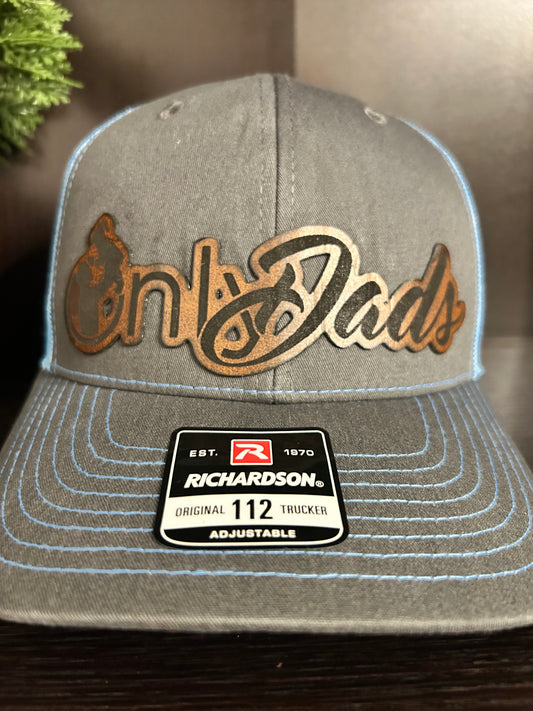 "OnlyDads" Trucker Hat - Charcoal / Columbia Blue