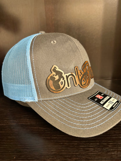 "OnlyDads" Trucker Hat - Charcoal / Columbia Blue