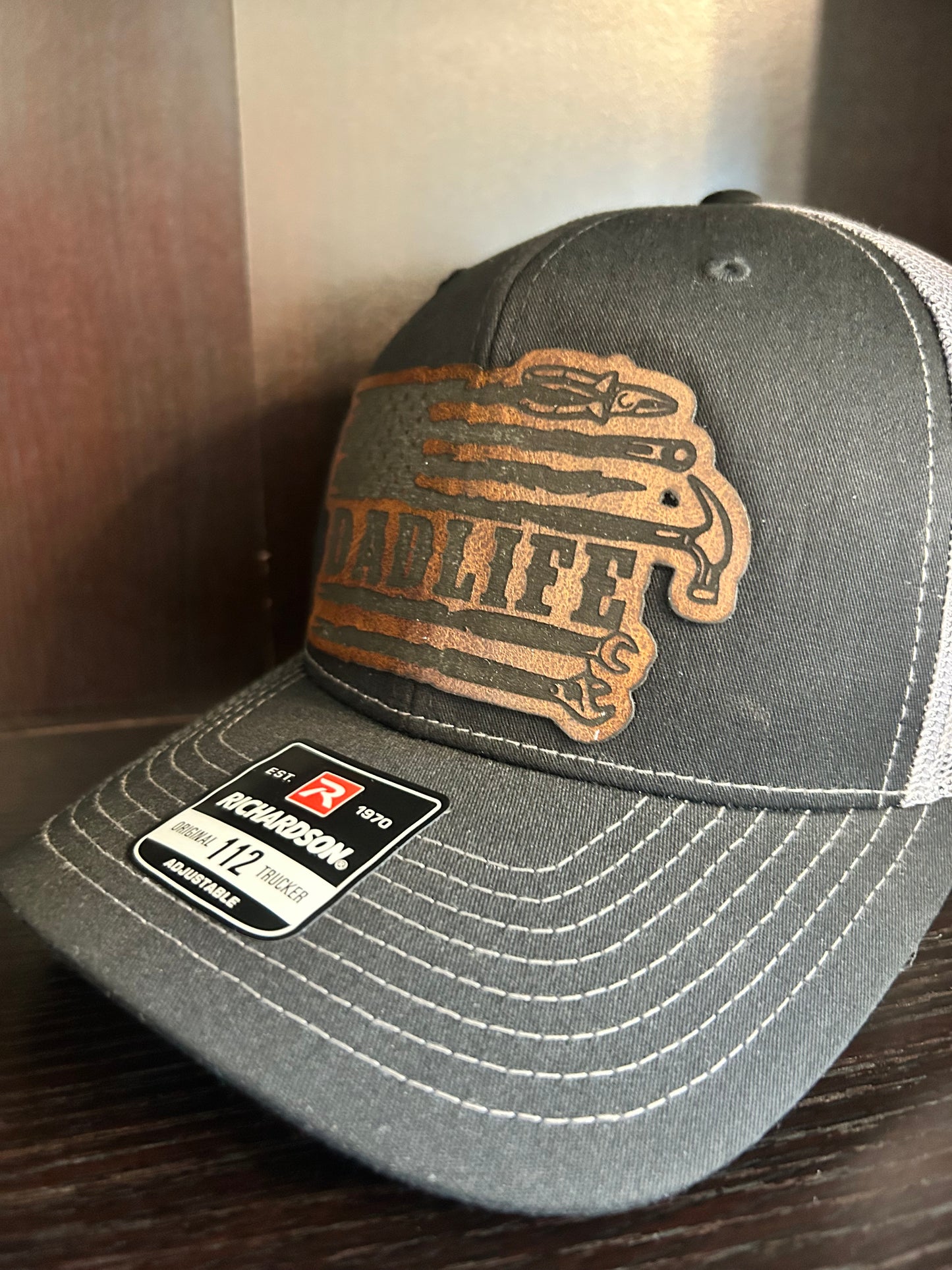 "Dad Life" Flag with Tools - Black/Charcoal Trucker Hat