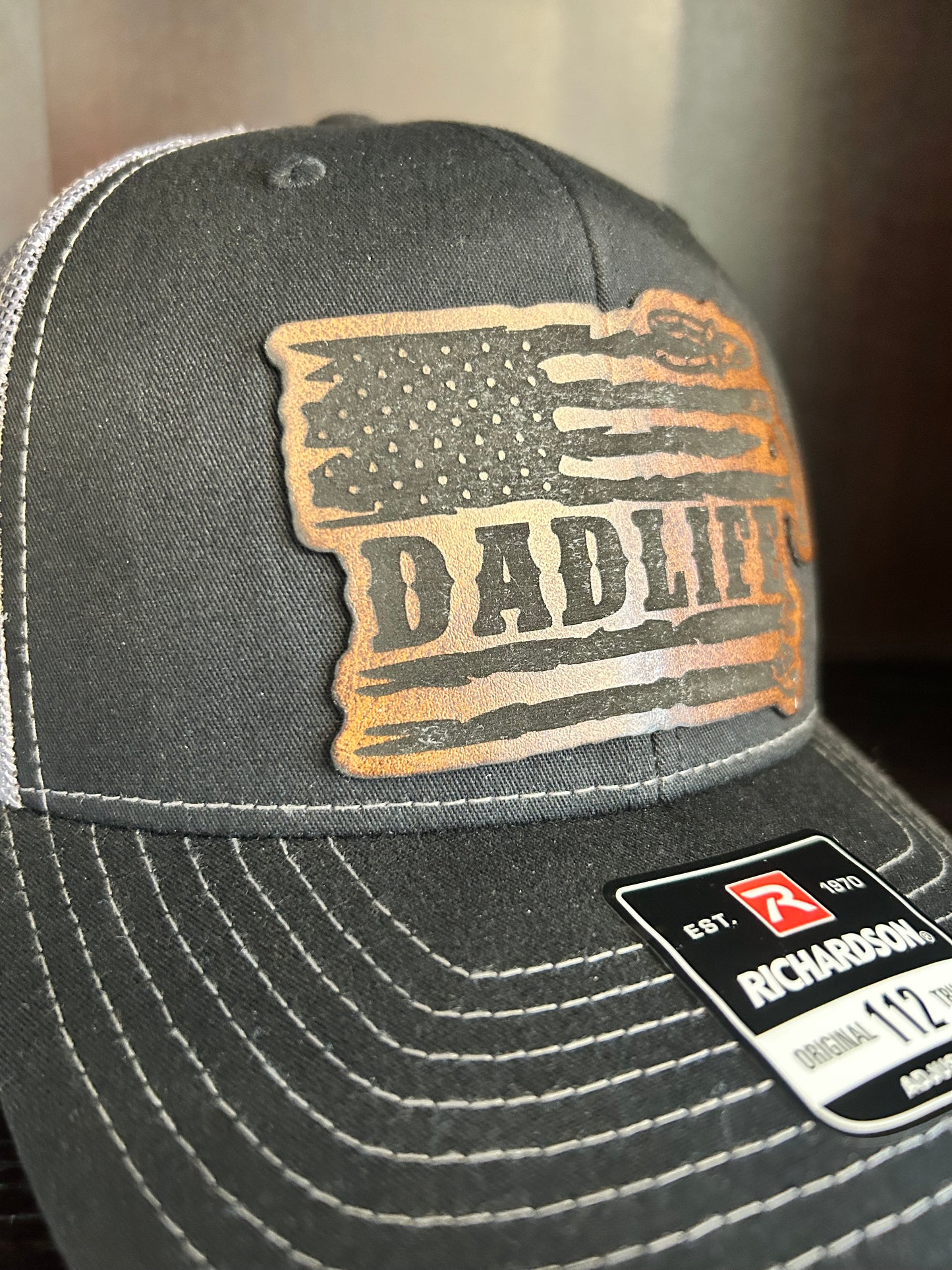 "Dad Life" Flag with Tools - Black/Charcoal Trucker Hat