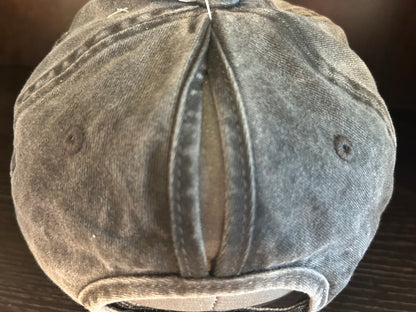 "MAMA Established" Rustic Patch on Adjustable Hat with Pony Tail Slot