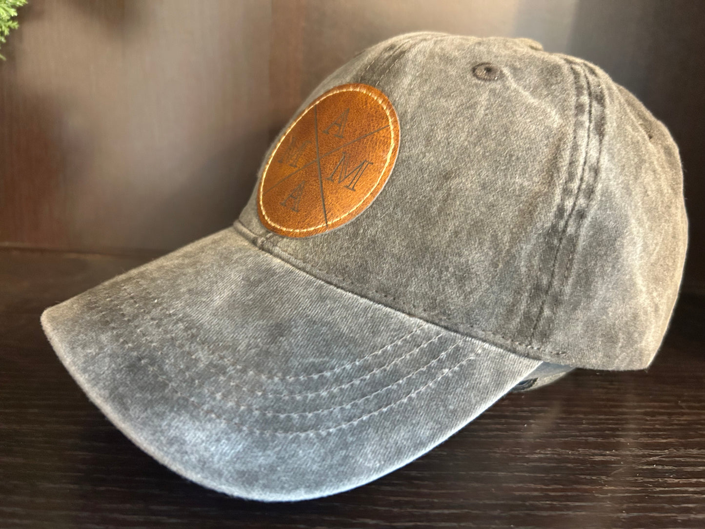 "MAMA" Rustic Patch on Adjustable Hat with Pony Tail Slot