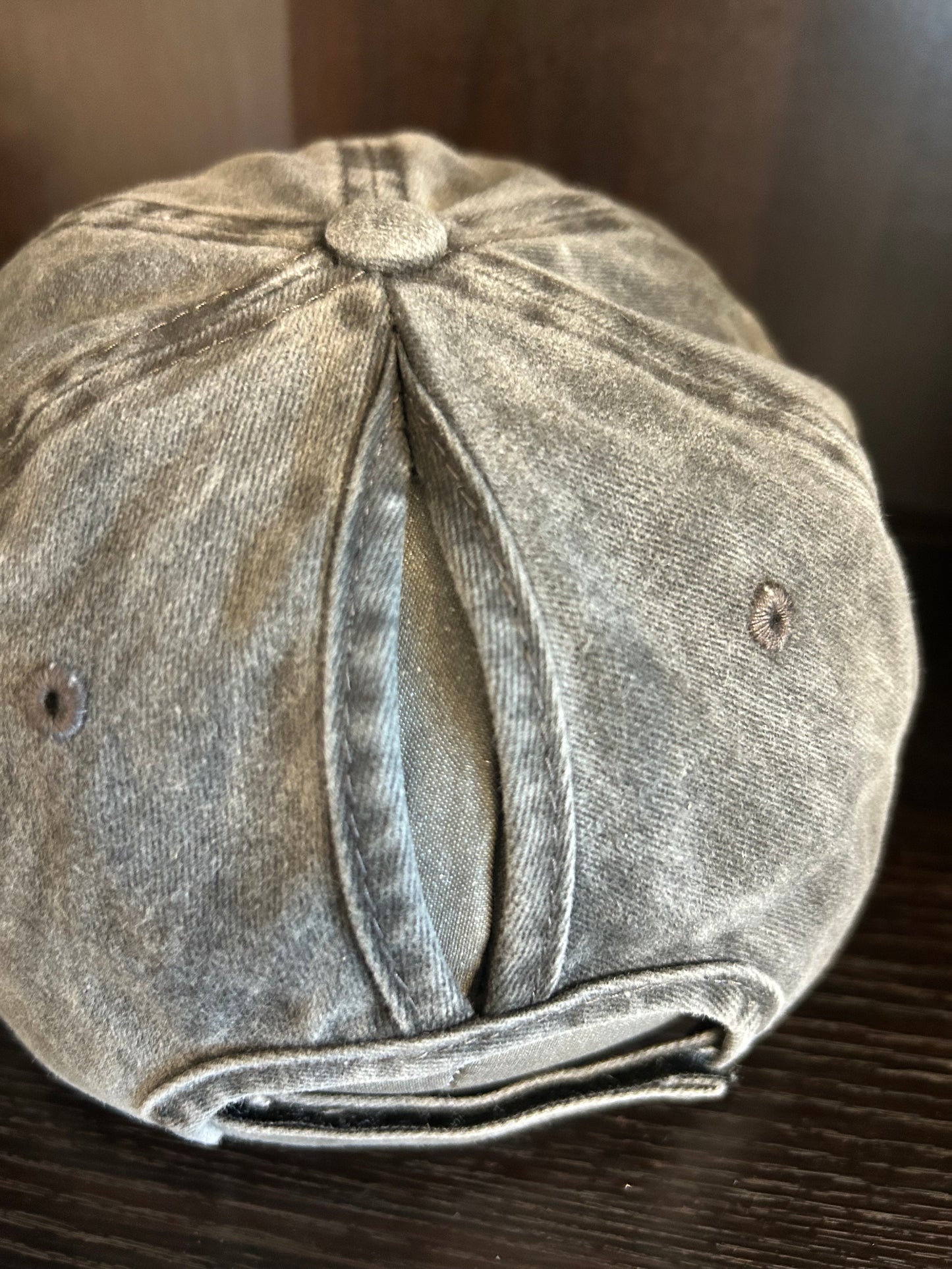 "MAMA" Rustic Patch on Adjustable Hat with Pony Tail Slot