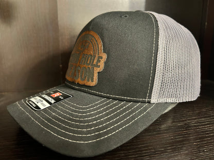 "It's Always Cornhole Season" Custom Patch on Black/Charcoal Trucker Hat