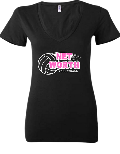 LCRAC Volleyball Team  NET WORTH 12U Women's V-Neck