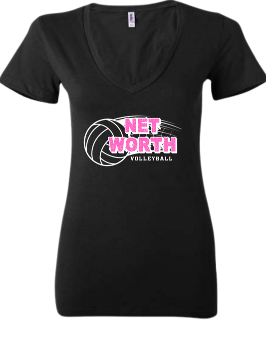 LCRAC Volleyball Team  NET WORTH 12U Women's V-Neck