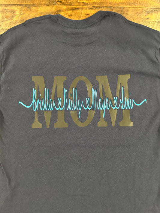 Shirt for mom | Custom shirt | Mom shirt | Mama shirt Girl mom | Mom bun | T-shirt | Mother's Day Gift | Shirt with Mom and kids names.