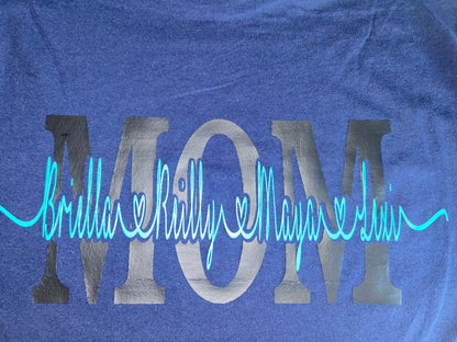 Shirt for mom | Custom shirt | Mom shirt | Mama shirt Girl mom | Mom bun | T-shirt | Mother's Day Gift | Shirt with Mom and kids names.